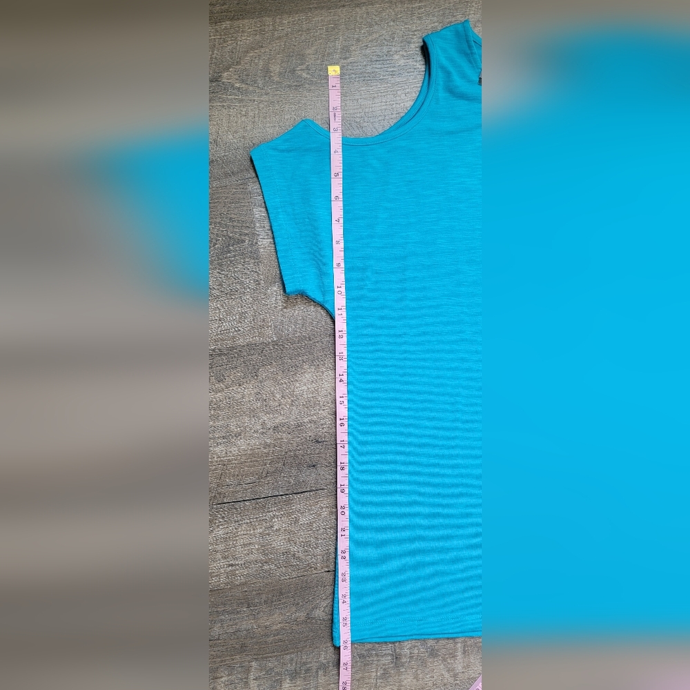 Jones New York Cold Sholder Tee Women's XL Blue w/Silver Accent Soft & Stretchy - Picture 8 of 11